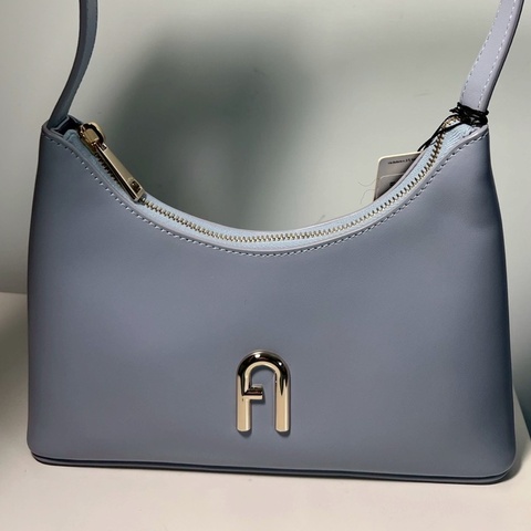 FURLA DIAMANTE SHOULDER BAG (S)天藍色經典logo肩背包