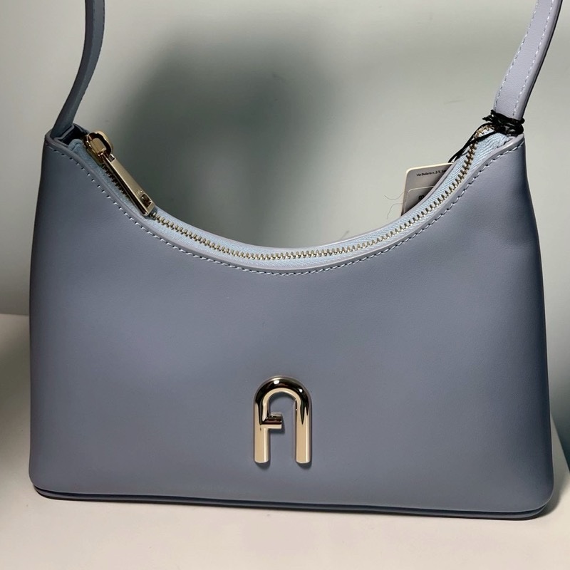 FURLA DIAMANTE SHOULDER BAG (S)天藍色經典logo肩背包-6