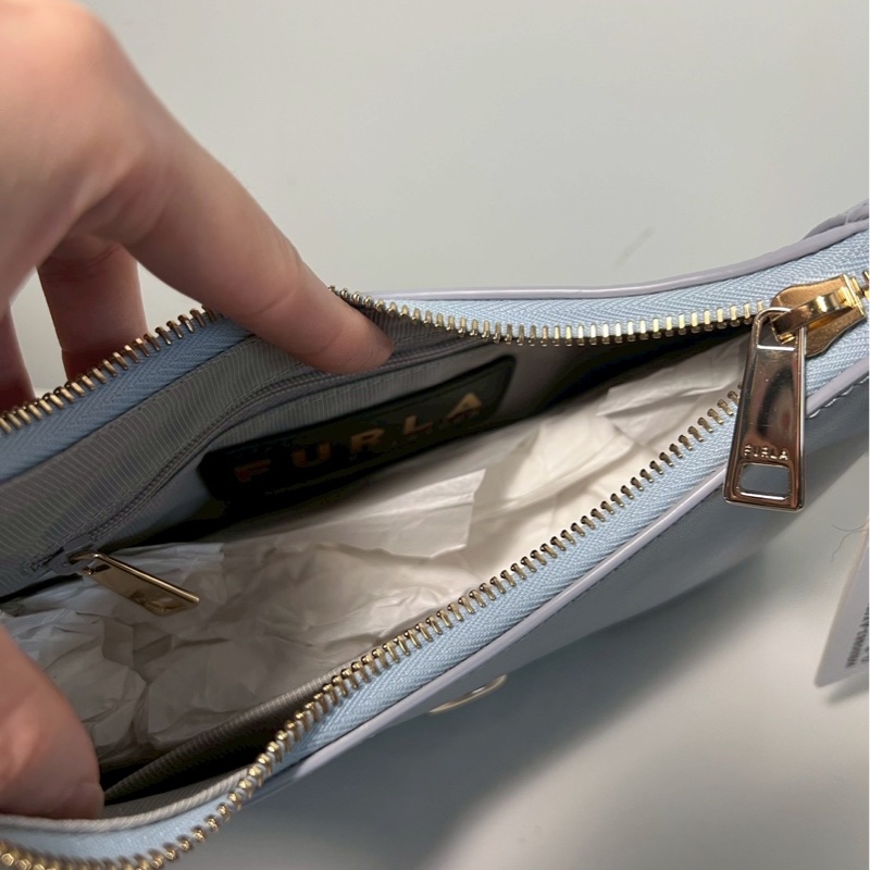 FURLA DIAMANTE SHOULDER BAG (S)天藍色經典logo肩背包-9