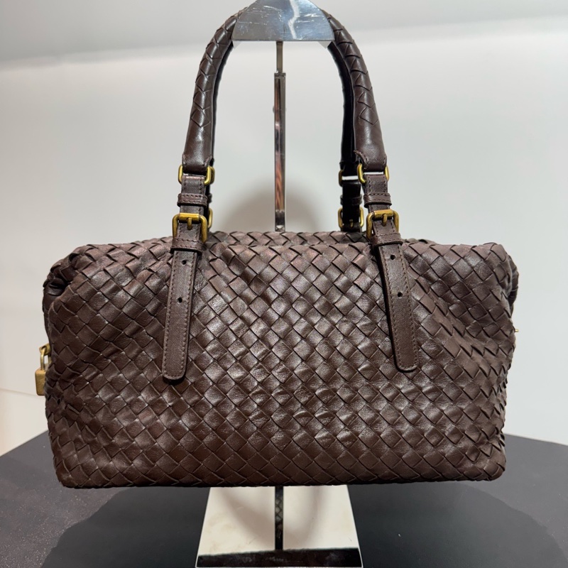 bottega Veneta葆蝶家 棕色波士頓手提包 無配件-1