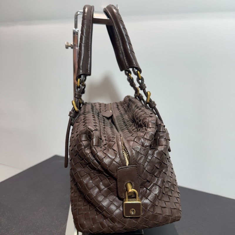 bottega Veneta葆蝶家 棕色波士頓手提包 無配件-3
