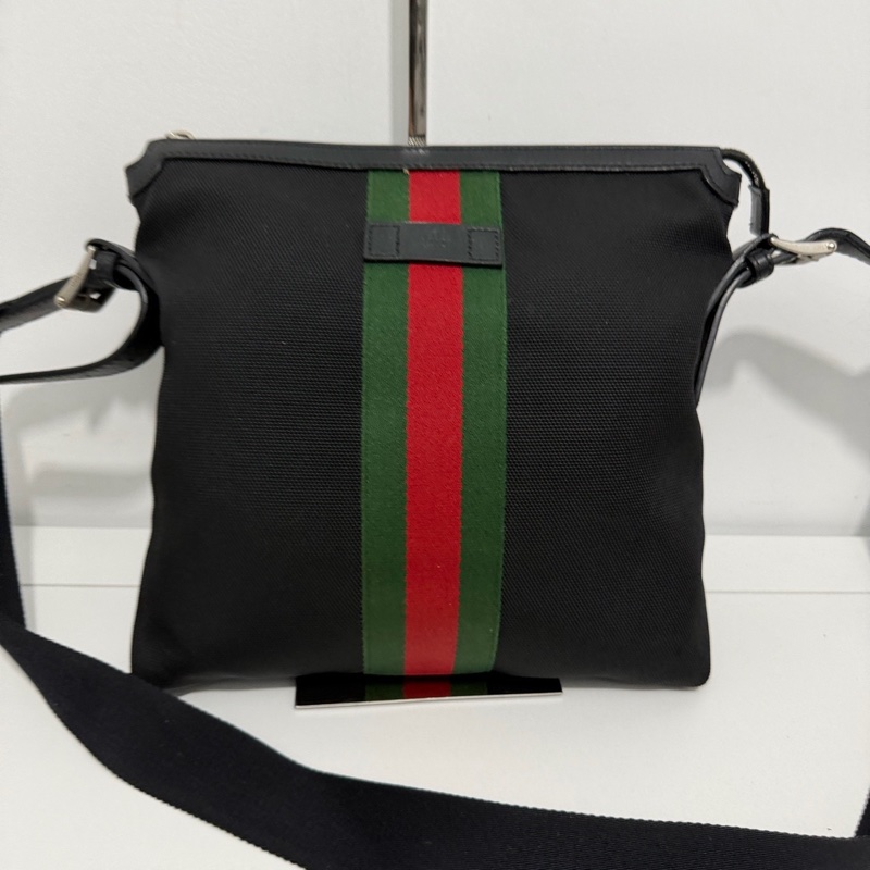 Gucci 古馳  男士黑色斜挎包 27✖️29 無配件-0
