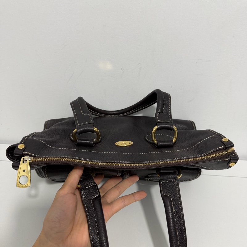 賽琳Celine 雙口袋手提包  底長34cm-5