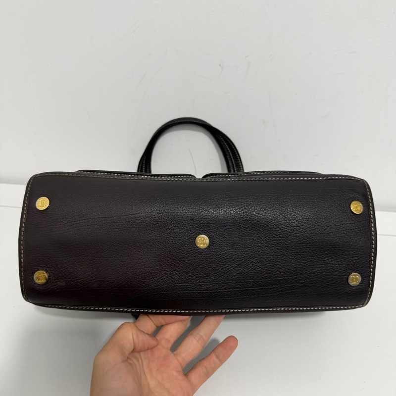 賽琳Celine 雙口袋手提包  底長34cm-6
