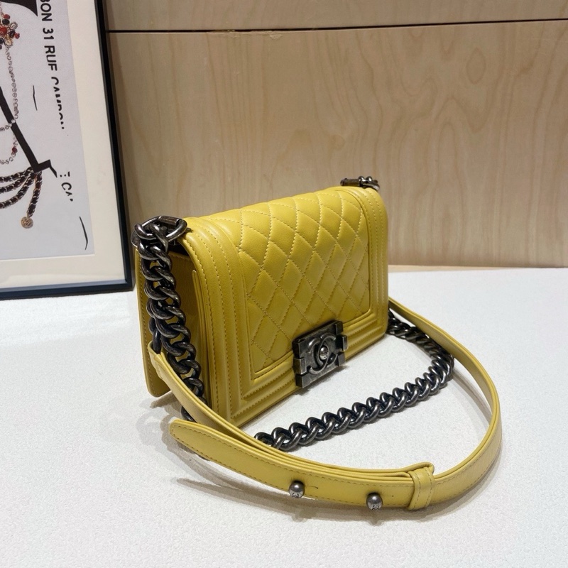 Chanel • Le Boy 20 小雞黃牛皮銀釦 小號-3