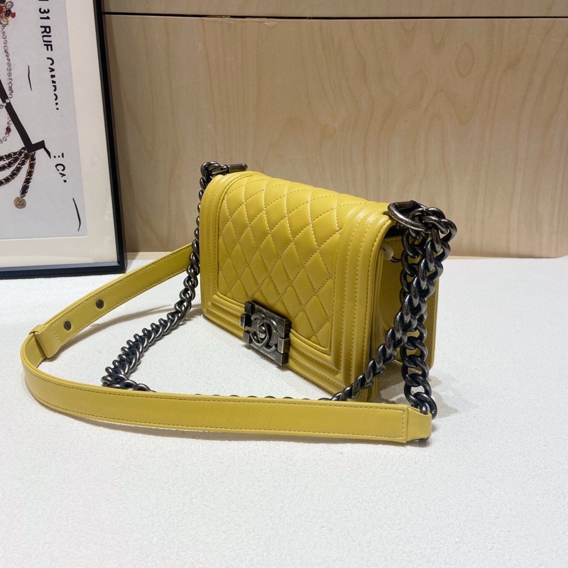 Chanel • Le Boy 20 小雞黃牛皮銀釦 小號-4