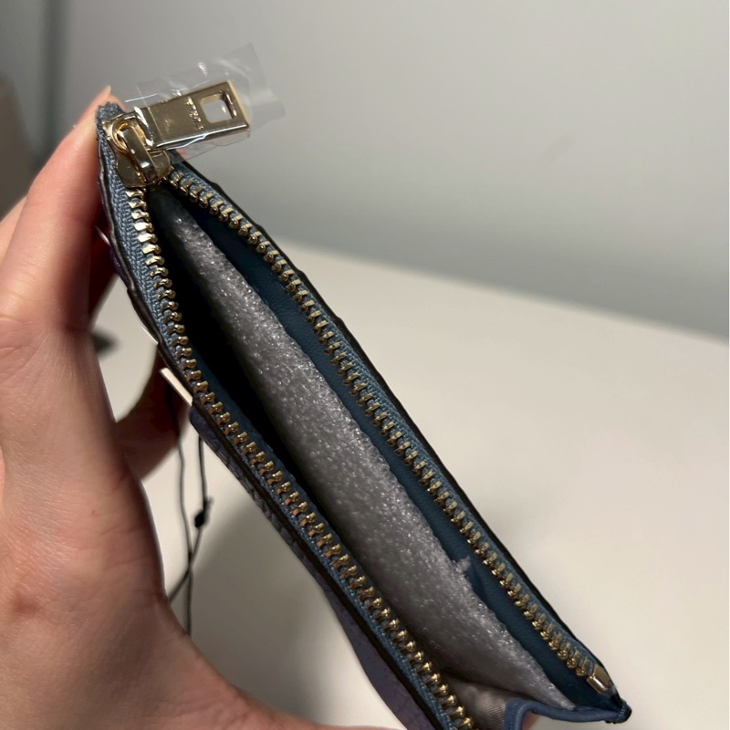 FURLA CAMELIA ZIPPED灰藍色零錢卡包-9