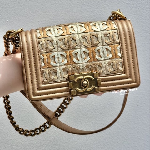 Chanel • Le Boy 20 金色金釦杜拜宮廷系列 小號