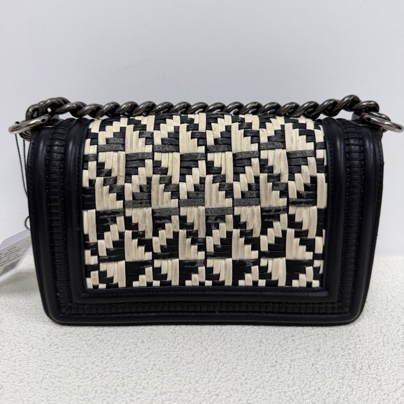 Chanel • Le Boy 20 限量黑白編織牛皮 小號-3