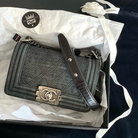 Chanel • Le Boy 20 丹寧牛仔銀釦 小號