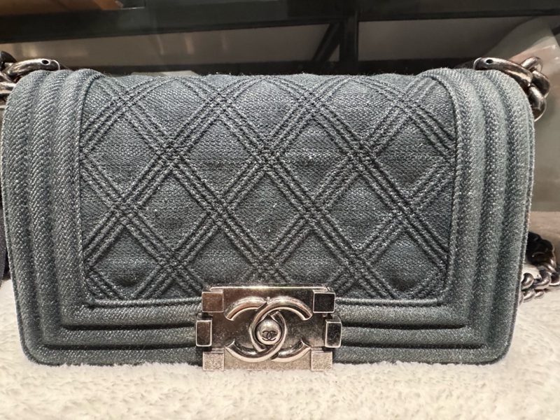 Chanel • Le Boy 20 丹寧牛仔銀釦 小號-2