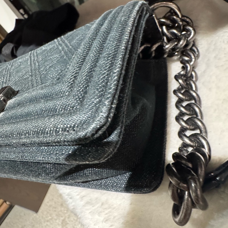 Chanel • Le Boy 20 丹寧牛仔銀釦 小號-8