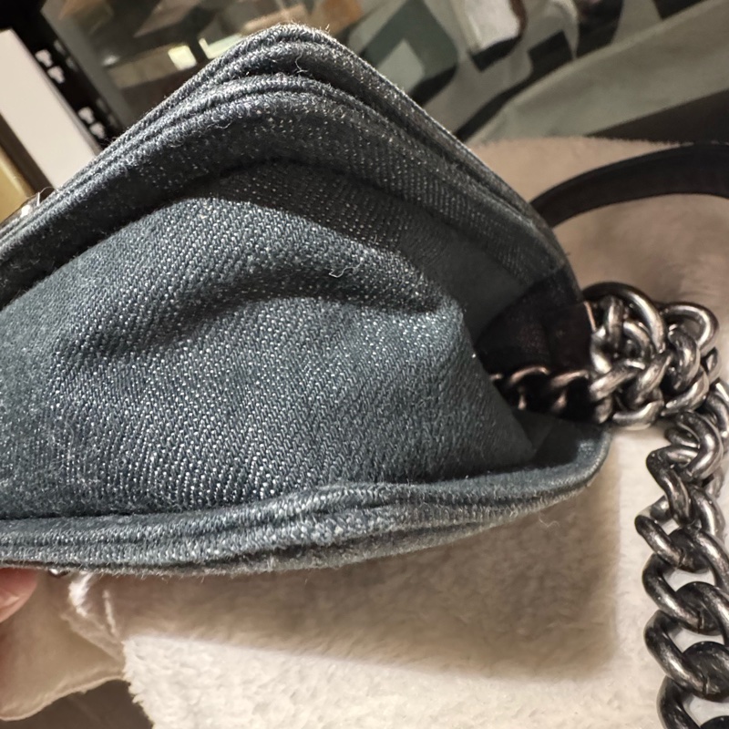 Chanel • Le Boy 20 丹寧牛仔銀釦 小號-9