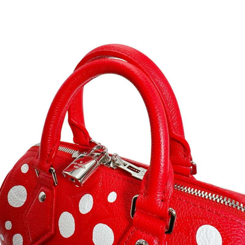 路易威登 Speedy Bandoulière 25 肩背包/手提包，草間彌生，Monogram Empreinte，M46411，紅色-11