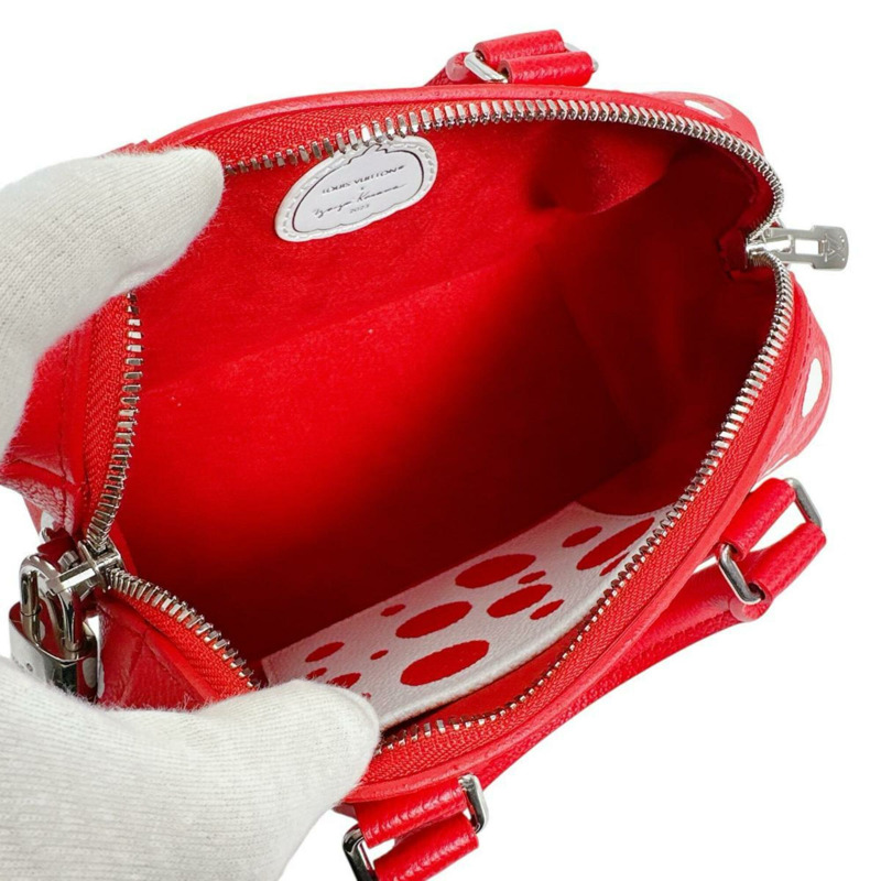 路易威登 Speedy Bandoulière 25 肩背包/手提包，草間彌生，Monogram Empreinte，M46411，紅色-12