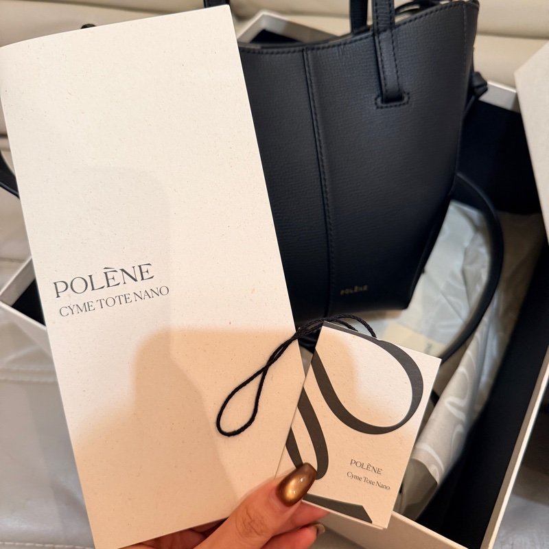 Polène Cyme Tote Nano 經典紋理黑 托特包|2026年2月巴黎購入|Polene Cyme 托特包-5