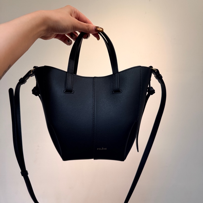 Polène Cyme Tote Nano 經典紋理黑 托特包|2026年2月巴黎購入|Polene Cyme 托特包-6