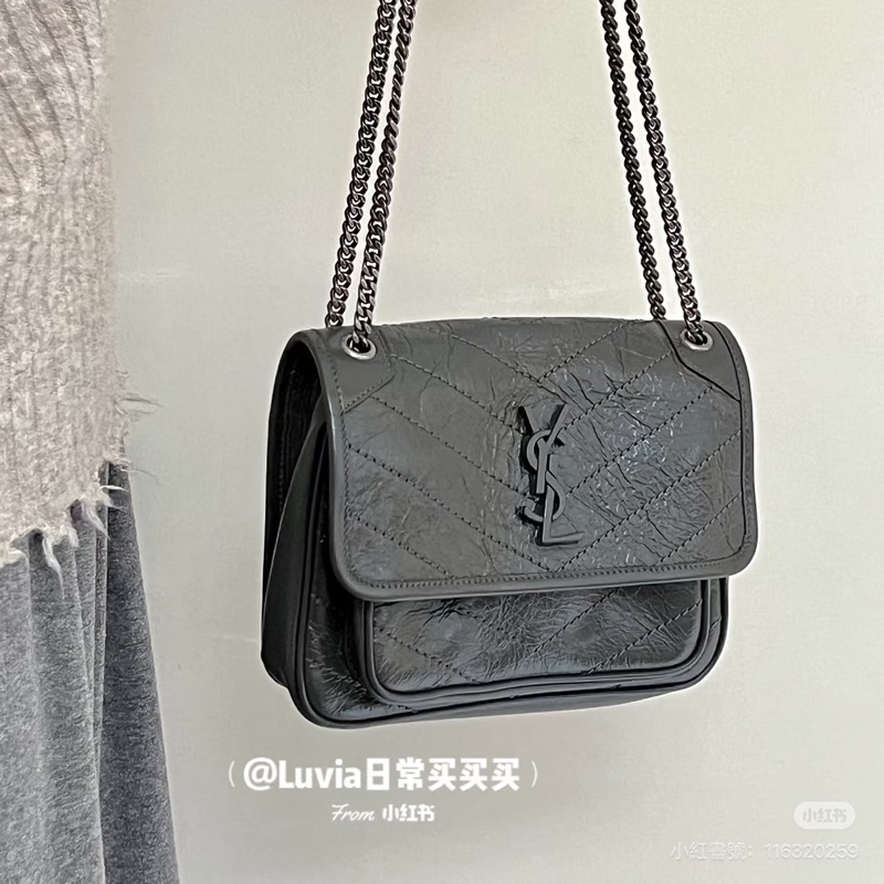 99新🈶購證❤️ ysl #灰色 #油蠟皮 #niki #小號-1