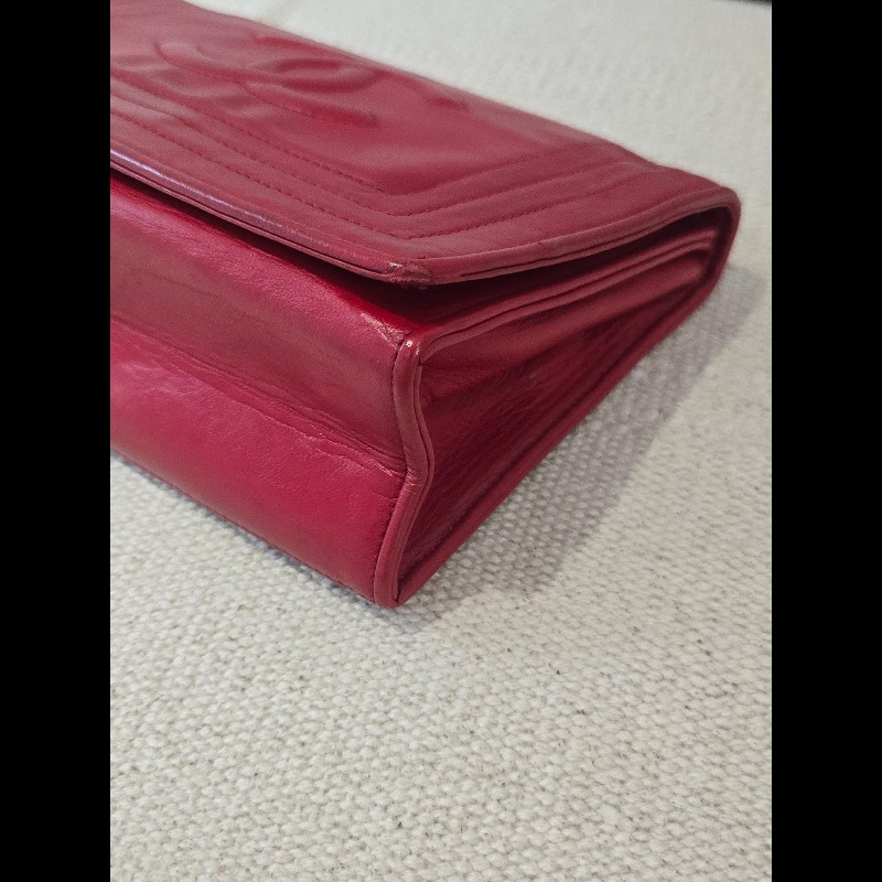 Chanel 香奈兒 vanity 絕版 紅色金鍊 鏈帶包 掀蓋包 woc 信封包-18