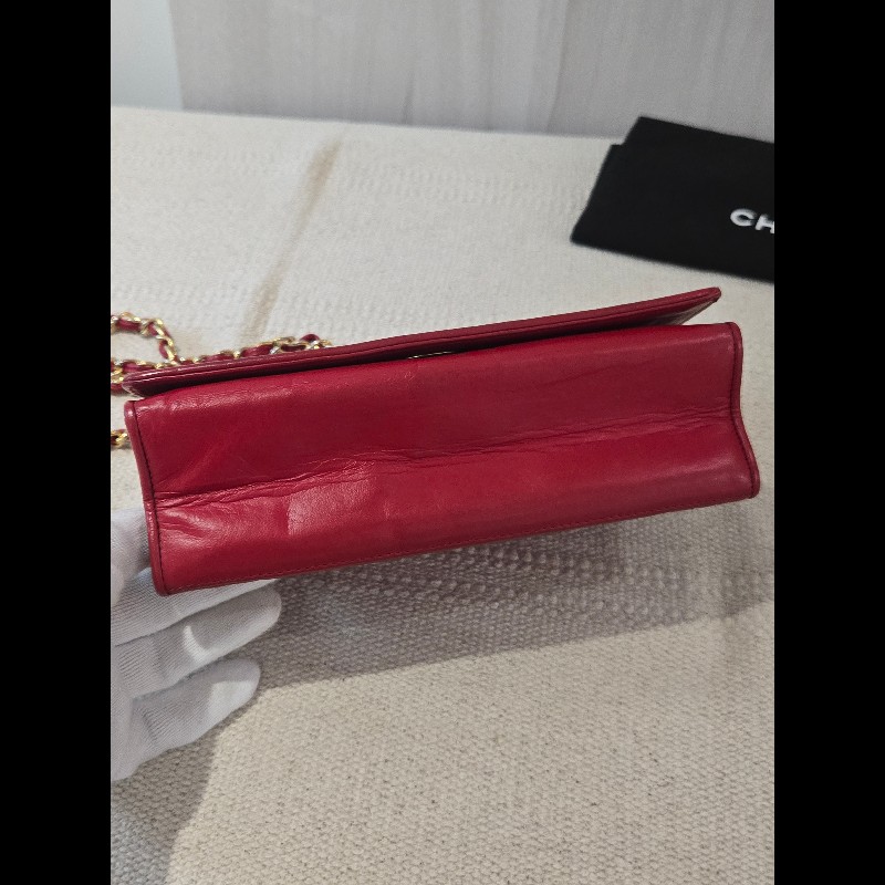 Chanel 香奈兒 vanity 絕版 紅色金鍊 鏈帶包 掀蓋包 woc 信封包-19