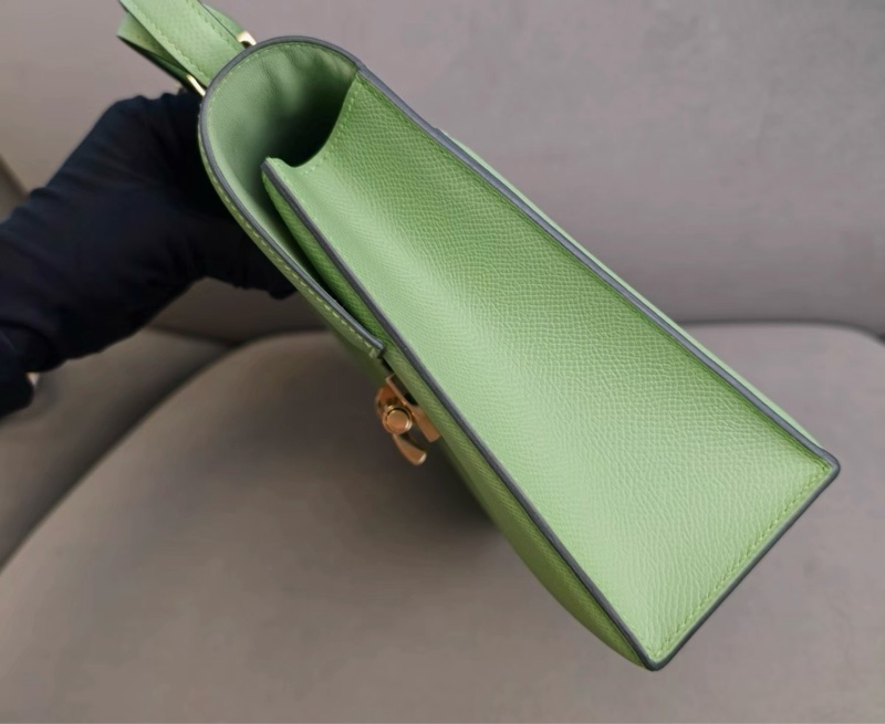 Hermes/愛馬仕 verrou23手槍包 牛油果綠金扣epsom皮 Y刻-3