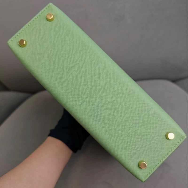 Hermes/愛馬仕 verrou23手槍包 牛油果綠金扣epsom皮 Y刻-4
