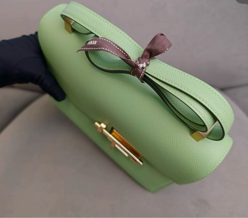 Hermes/愛馬仕 verrou23手槍包 牛油果綠金扣epsom皮 Y刻-5