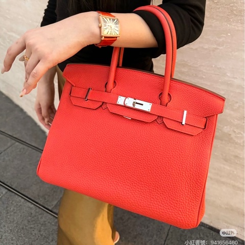 全新❤️ 愛馬仕 #birkin30 #蕃茄紅 #鉑金30 #銀扣