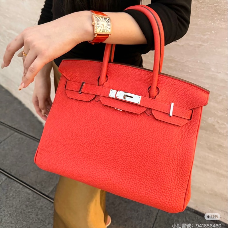 全新❤️ 愛馬仕 #birkin30 #蕃茄紅 #鉑金30 #銀扣-0