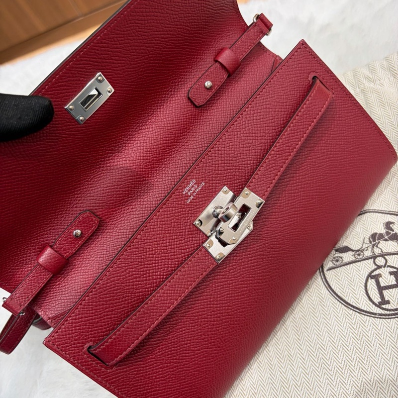 🌈Hermes❤️Kelly to go❤️K1石榴紅銀扣🌈未使用閒置🌟Epsom皮🌟Stamp U🌟Kellytogo🌟kellywallet🌟kelly🌟愛馬仕🌟-1