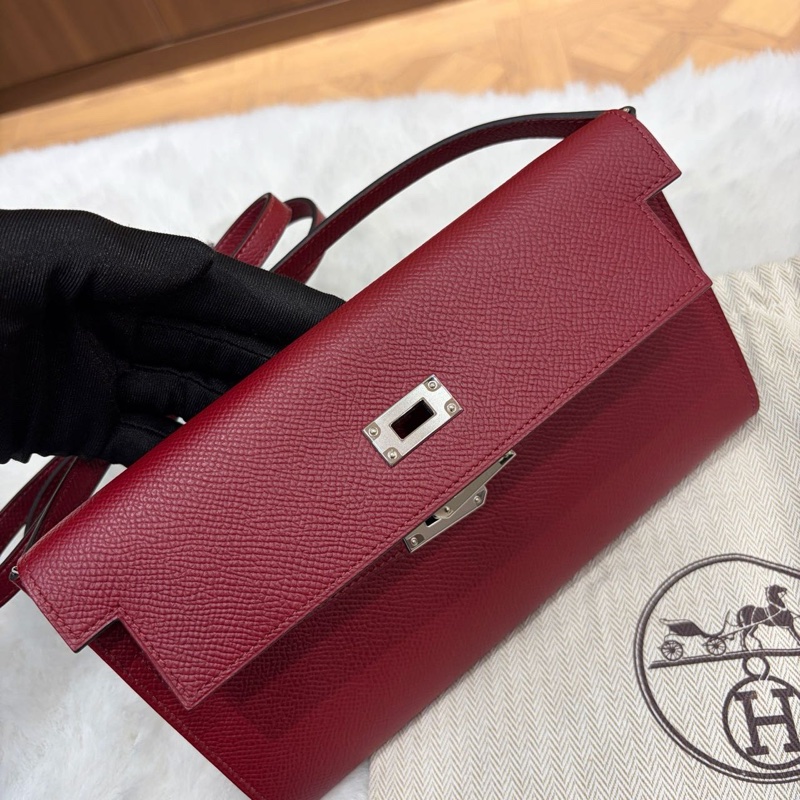 🌈Hermes❤️Kelly to go❤️K1石榴紅銀扣🌈未使用閒置🌟Epsom皮🌟Stamp U🌟Kellytogo🌟kellywallet🌟kelly🌟愛馬仕🌟-3