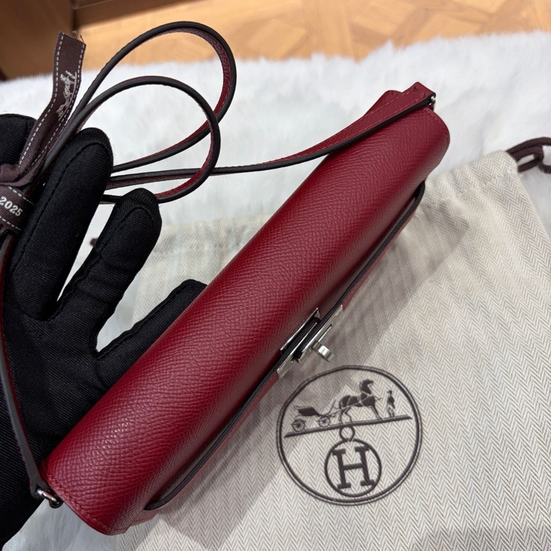 🌈Hermes❤️Kelly to go❤️K1石榴紅銀扣🌈未使用閒置🌟Epsom皮🌟Stamp U🌟Kellytogo🌟kellywallet🌟kelly🌟愛馬仕🌟-5