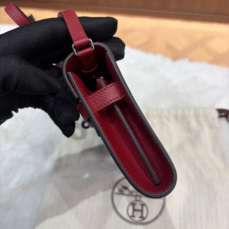🌈Hermes❤️Kelly to go❤️K1石榴紅銀扣🌈未使用閒置🌟Epsom皮🌟Stamp U🌟Kellytogo🌟kellywallet🌟kelly🌟愛馬仕🌟-7
