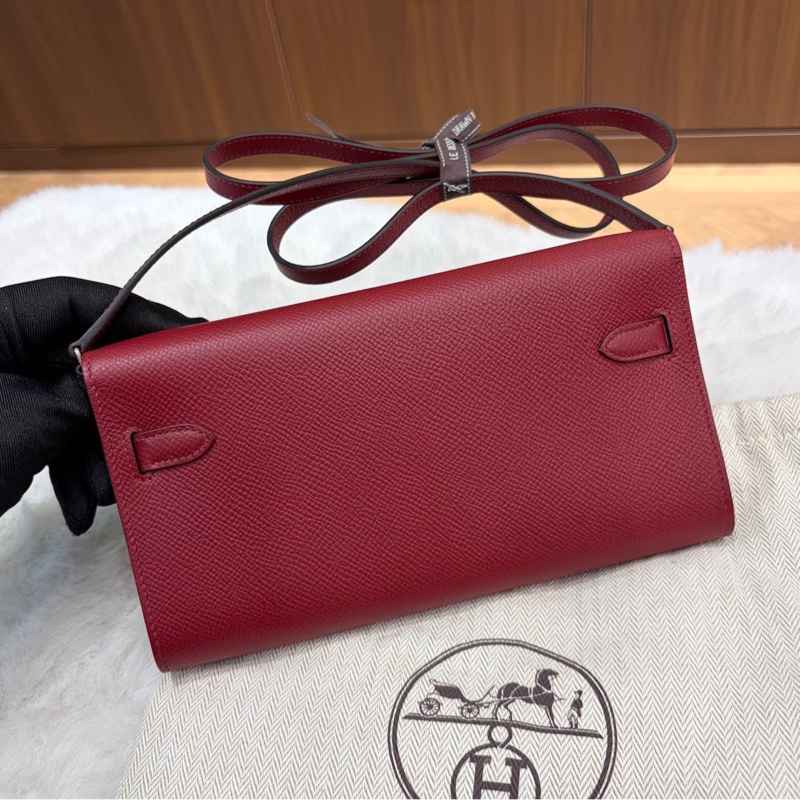 🌈Hermes❤️Kelly to go❤️K1石榴紅銀扣🌈未使用閒置🌟Epsom皮🌟Stamp U🌟Kellytogo🌟kellywallet🌟kelly🌟愛馬仕🌟-8