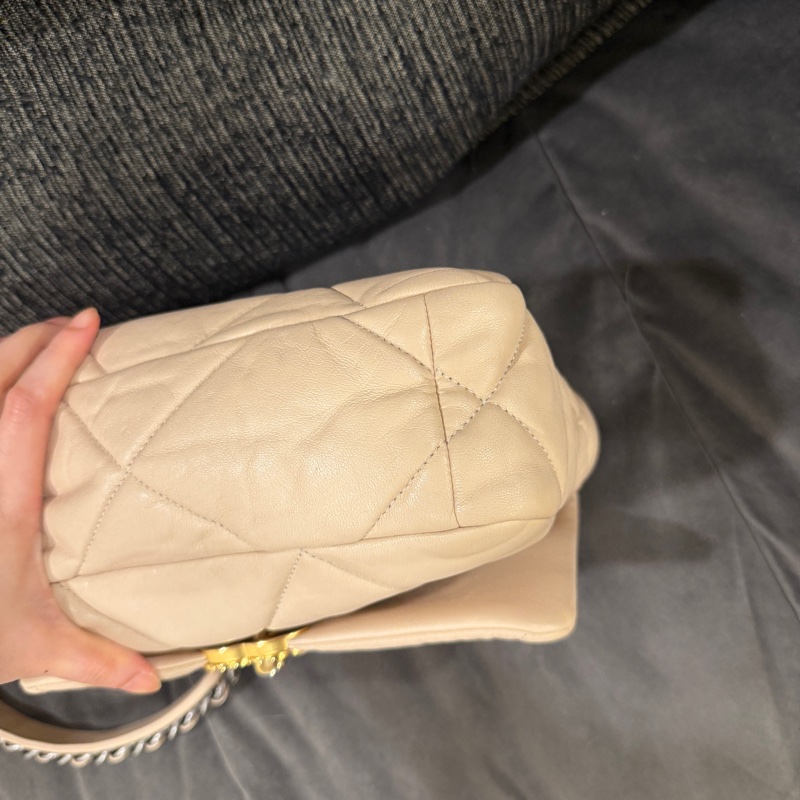 99新全配❤️ 香奈兒 #19bag #奶茶色 #金釦 #小號-9