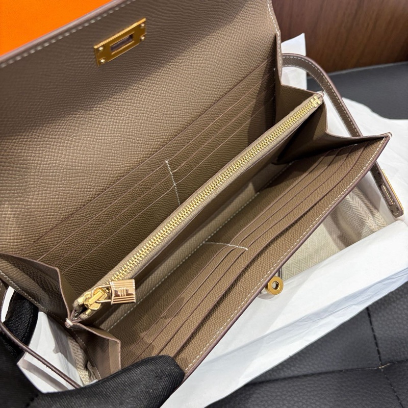 🌈Hermes🧡Kelly Wallet長銀包🧡大象灰金扣🌟未使用閑置🌈Epsom皮🌟kellywallet🌟kelly🌟hermeswallet🌟愛馬仕🌟-1