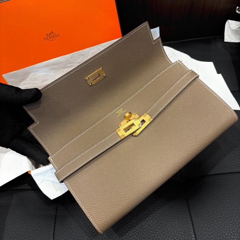 🌈Hermes🧡Kelly Wallet長銀包🧡大象灰金扣🌟未使用閑置🌈Epsom皮🌟kellywallet🌟kelly🌟hermeswallet🌟愛馬仕🌟-6