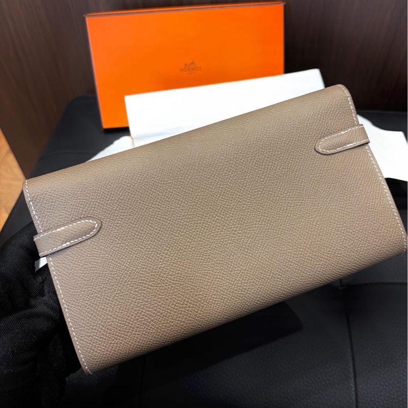 🌈Hermes🧡Kelly Wallet長銀包🧡大象灰金扣🌟未使用閑置🌈Epsom皮🌟kellywallet🌟kelly🌟hermeswallet🌟愛馬仕🌟-8