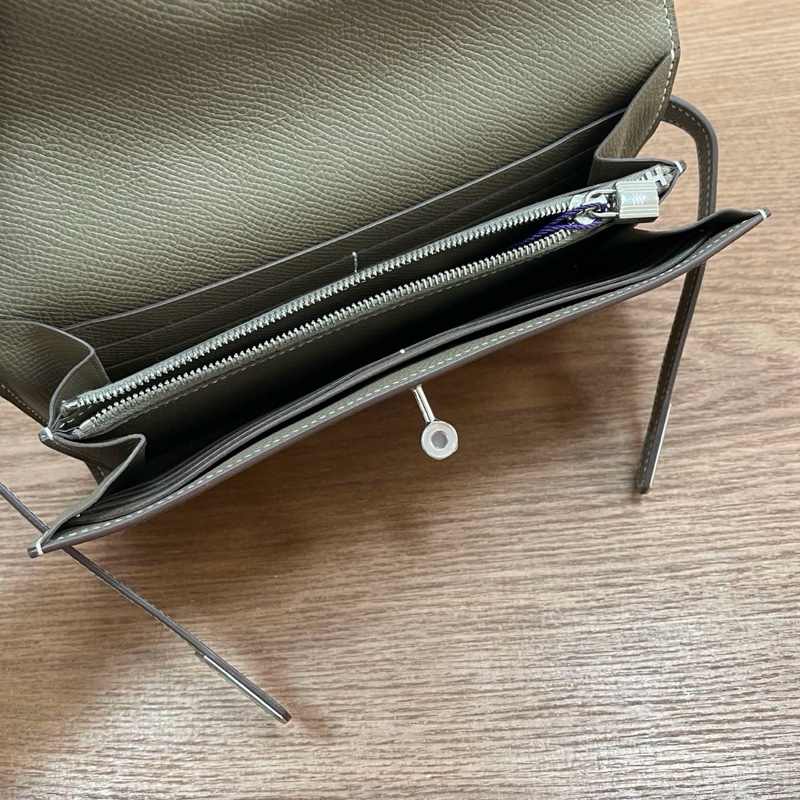 🌈Hermes🧡Kelly Wallet長銀包🧡大象灰銀扣🌟99.5新閑置🌈Epsom皮🌟kellywallet🌟kelly🌟hermeswallet🌟愛馬仕🌟-4