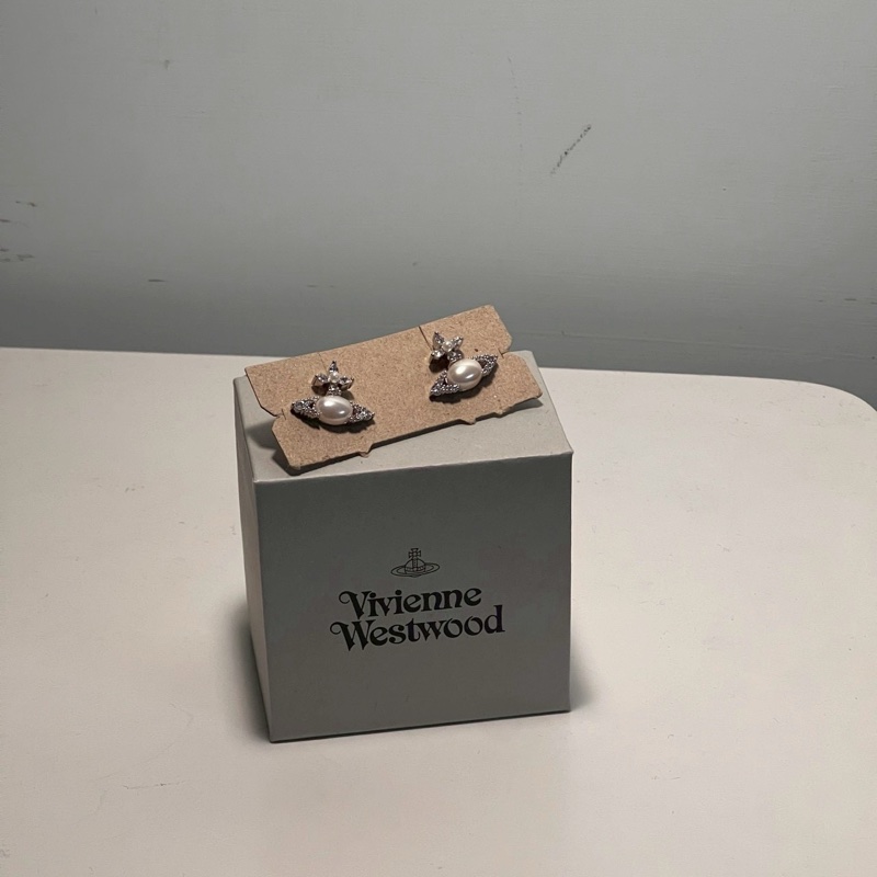 Vivienne Westwood Ada earrings珍珠水鑽耳環-0
