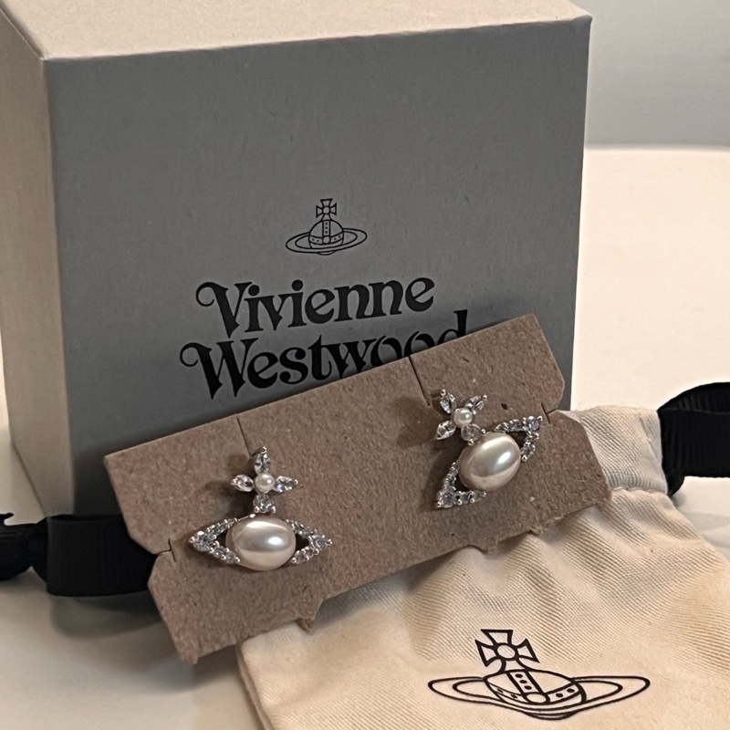 Vivienne Westwood Ada earrings珍珠水鑽耳環-5