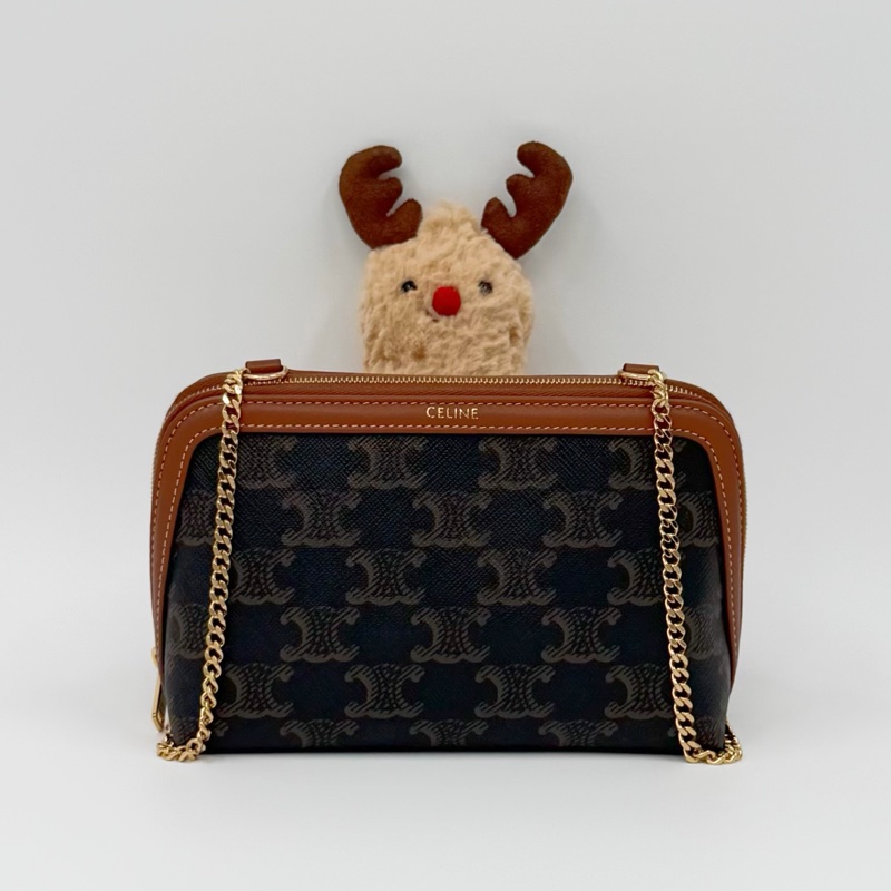 Celine 經典老花貝殼鏈條包｜✨Wisher惟奢名品✨-0