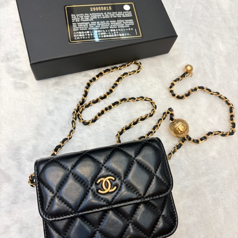 Chanel mini Woc金球 黑金-2