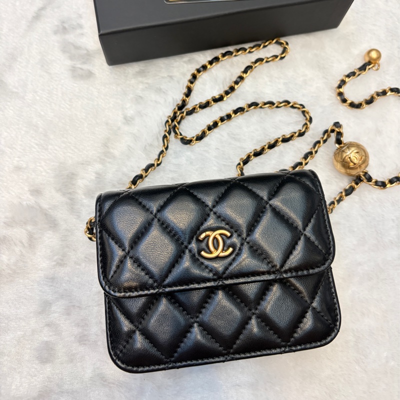Chanel mini Woc金球 黑金-4