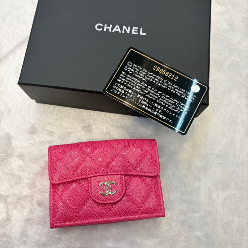 Chanel 迷你三折短夾 mini錢包 芭比粉-0