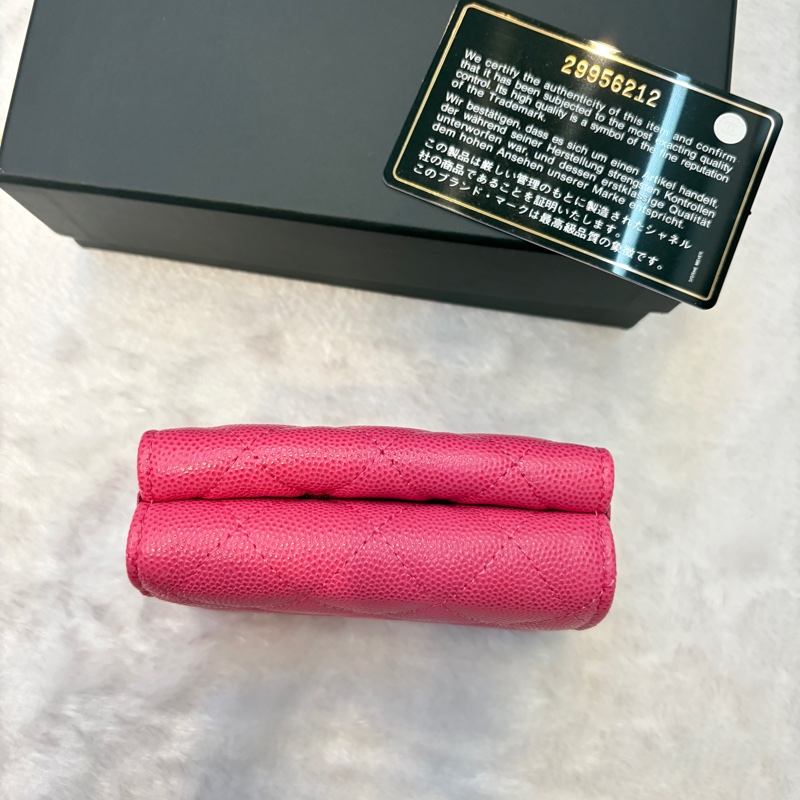 Chanel 迷你三折短夾 mini錢包 芭比粉-1