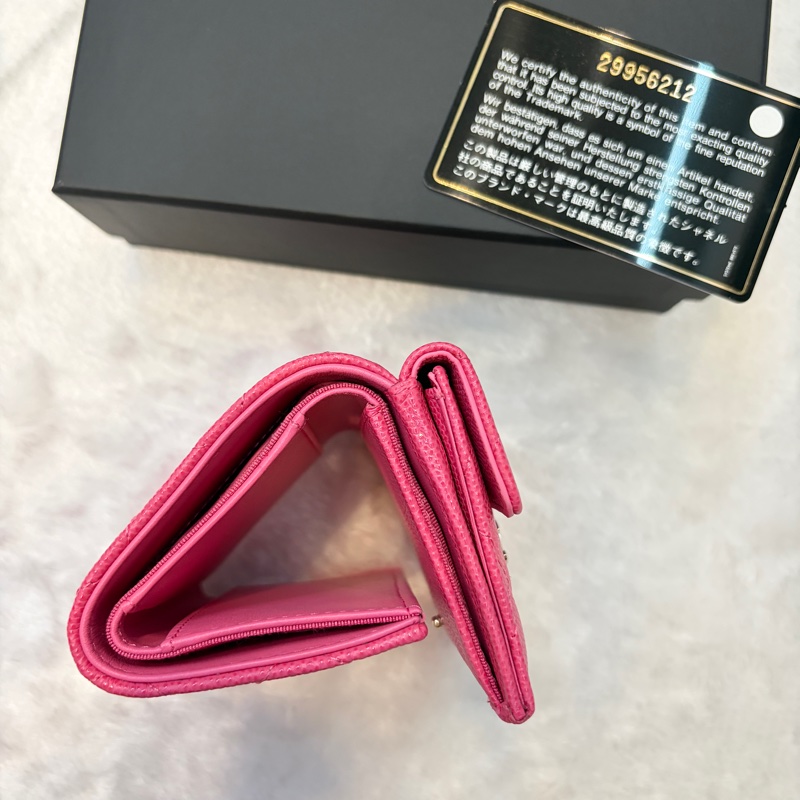 Chanel 迷你三折短夾 mini錢包 芭比粉-2