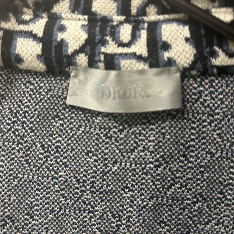 Dior 海軍藍棉質緹花針織襯衫-7