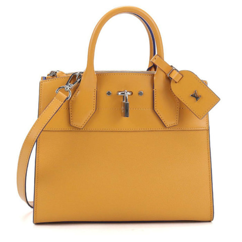 路易威登 (LOUIS VUITTON) City Steamer PM 兩用手提包，Taurillon 皮革，女士，橙色