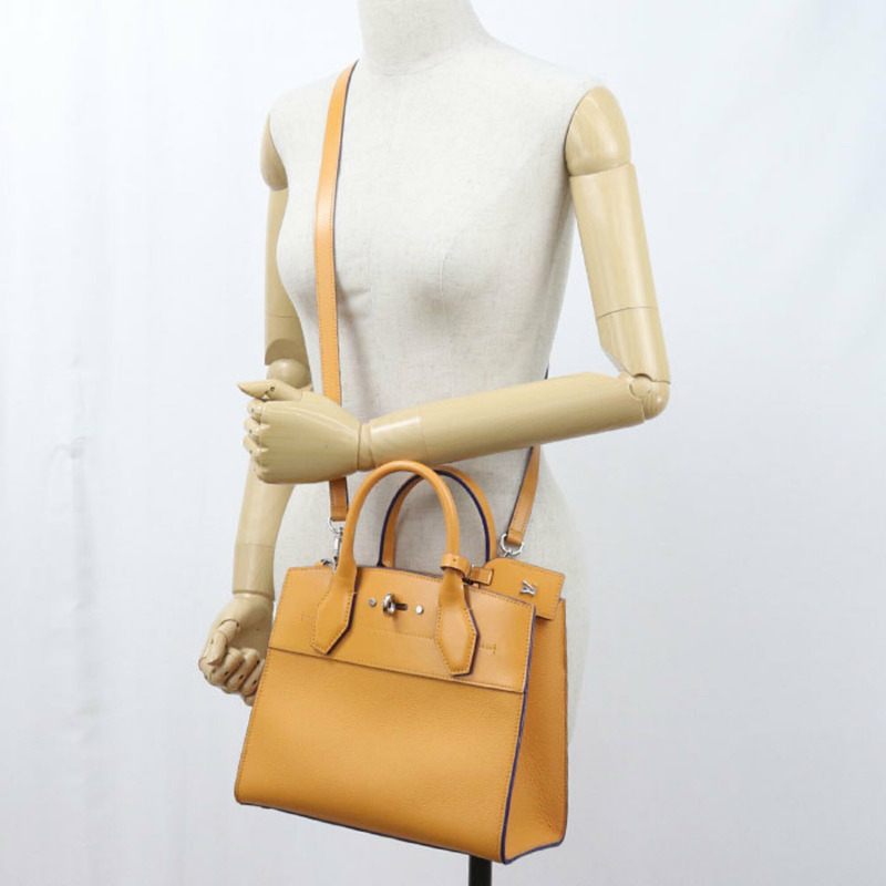 路易威登 (LOUIS VUITTON) City Steamer PM 兩用手提包，Taurillon 皮革，女士，橙色-8